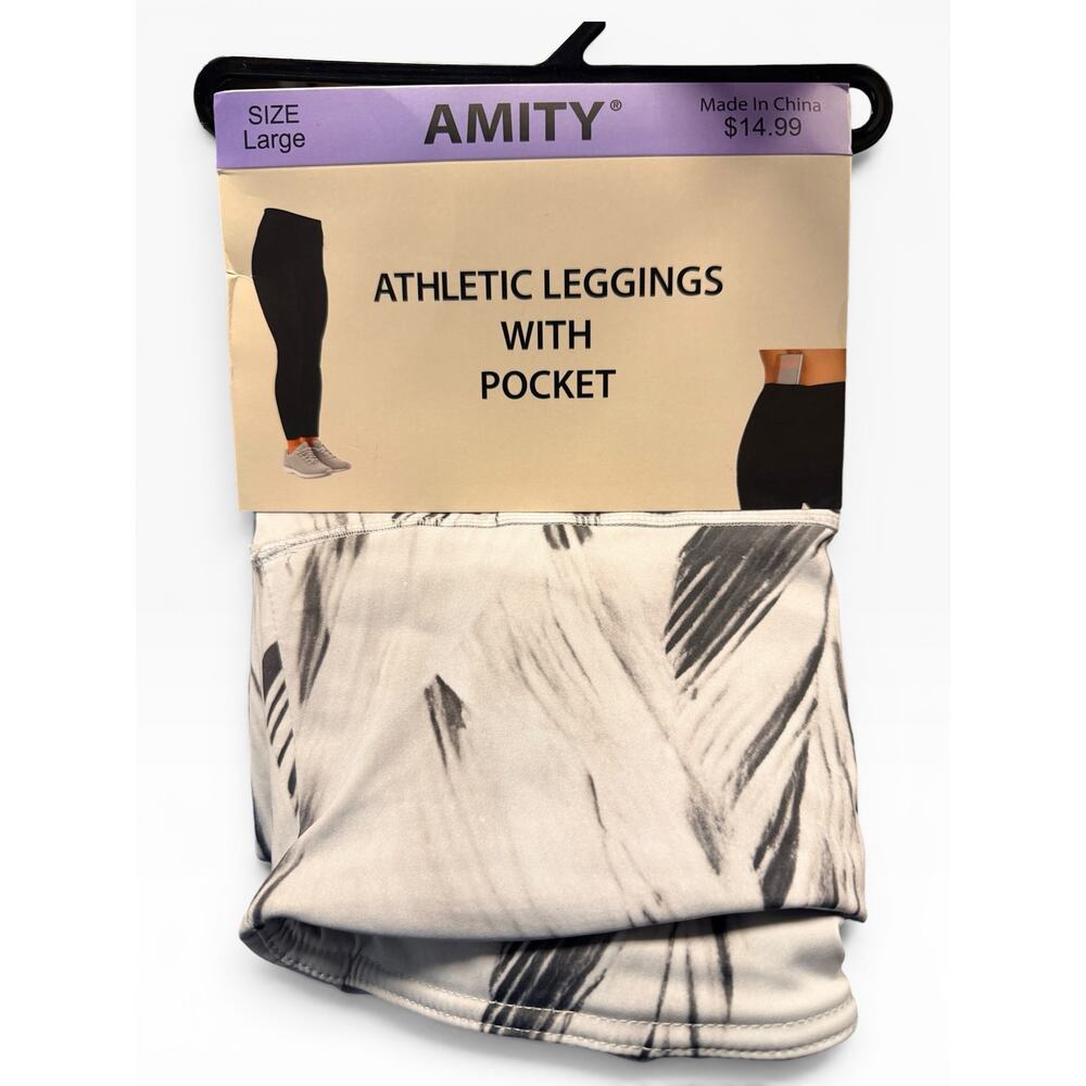 Amity Athletic Leggings Pocket Tie Dye Print Large NWT